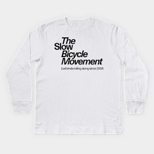 Slow Bicycle Movement - Text Logo Black Kids Long Sleeve T-Shirt